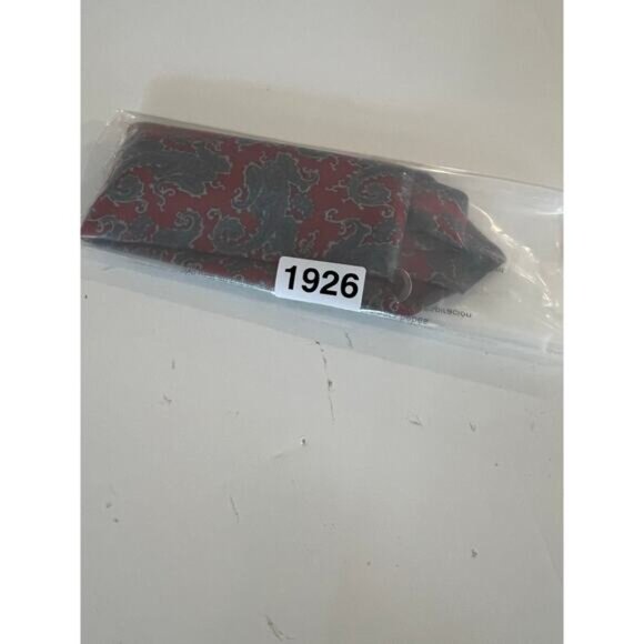 Hennessy Couture Paris Men's Silk Neck Tie Red Blue Paisley JL - Picture 8 of 8